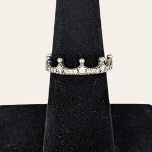 Pandora 925 Sparkling Crown Ring (sz 54/6.5)
